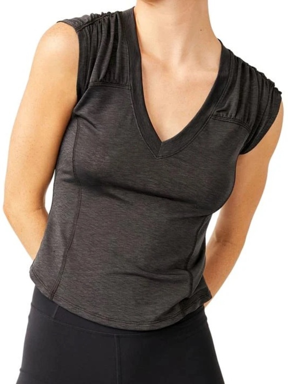 FP Movement by Free People True North V-Neck Ruched Tee : Large
